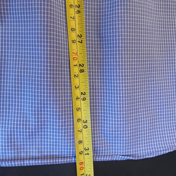 Tommy Hilfiger SZ 16 Reg Fit Blue & White Check Men's Button Up Shirt - Picture 10 of 10